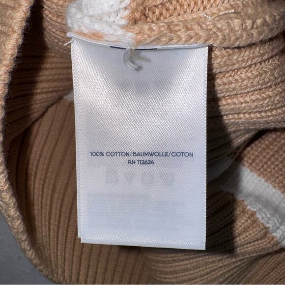 NWT Lands’ End 1/4 zip Mock Neck Sweater Tan Striped Women’s size 20 (XXL) - Picture 6 of 6